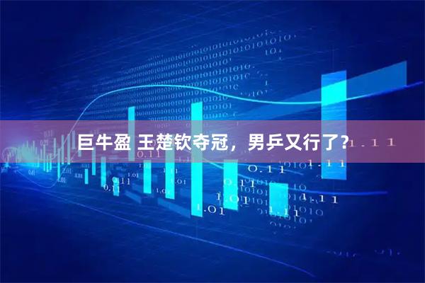 巨牛盈 王楚钦夺冠，男乒又行了？